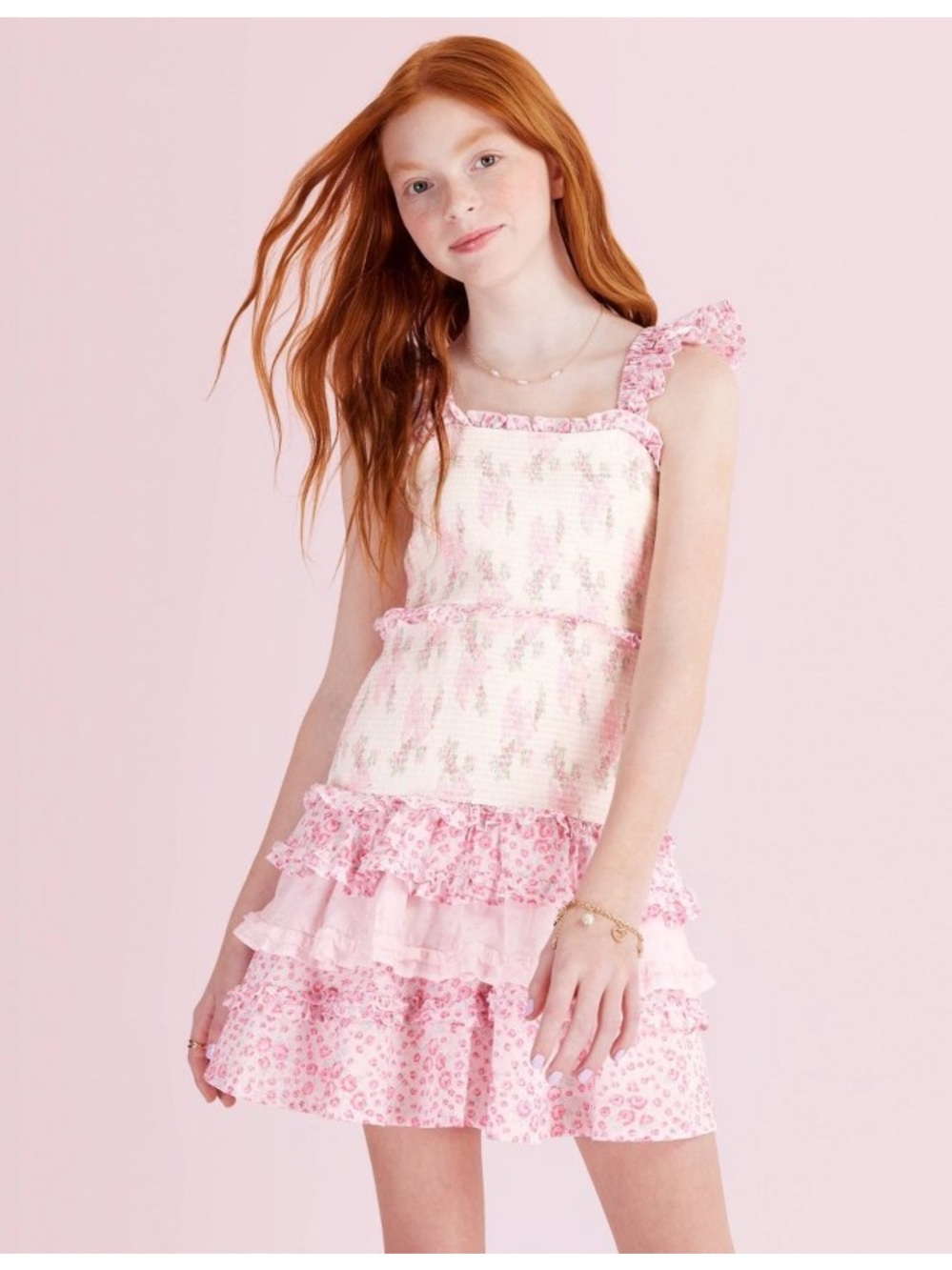 Girls' Evie Blooming Bows Smocked Tiered Ruffle Dress - LoveShackFancy x Target